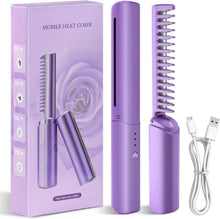 Load image into Gallery viewer, Portable Mini Hair Straightener Hot Comb - RECHARGEABLE
